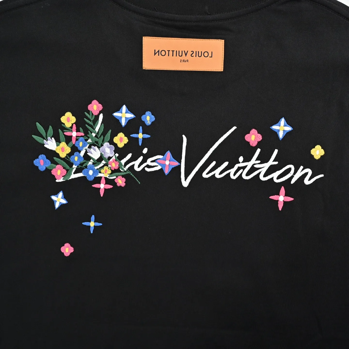 Louis Vuitton/Louis Vuitton 26ss floral initials embroidered round neck short sleeves